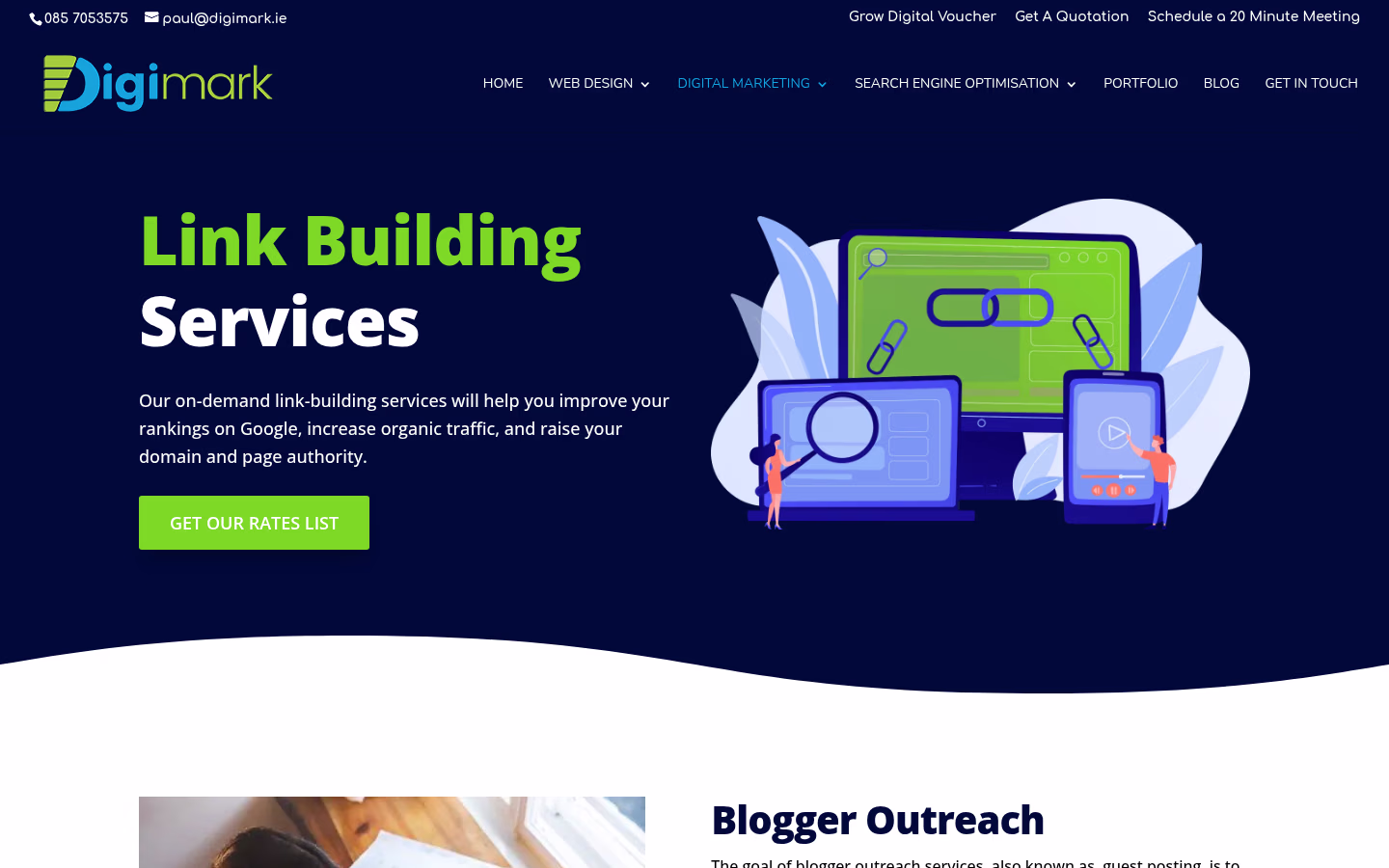 Digimark.ie — Link Building Services page