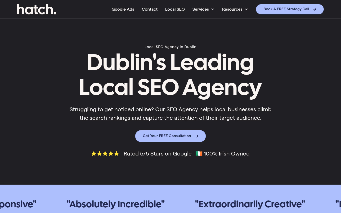 Hatch — Local SEO Dublin landing page