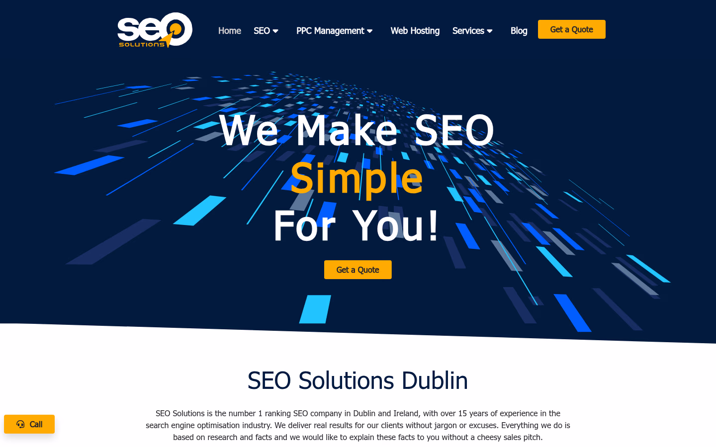SEO Solutions Dublin homepage