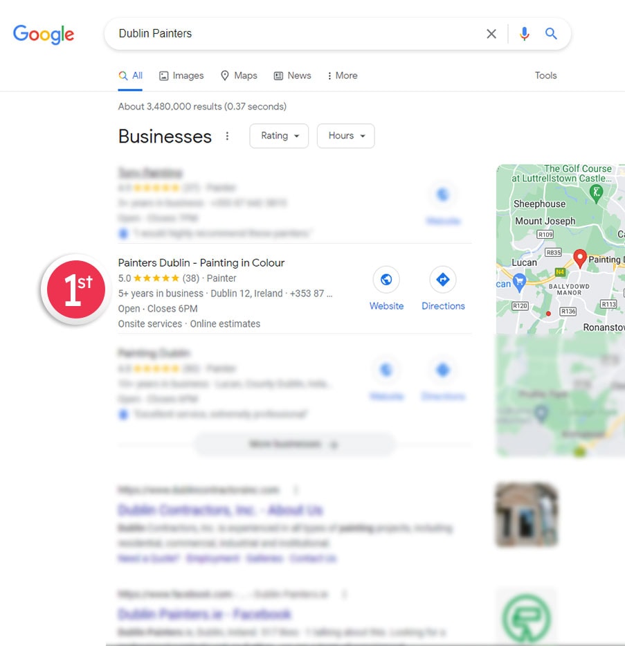local seo results by webjuice