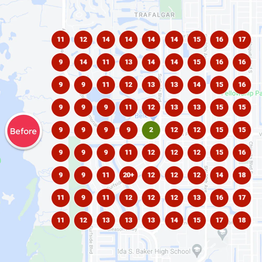 local seo results map rankings