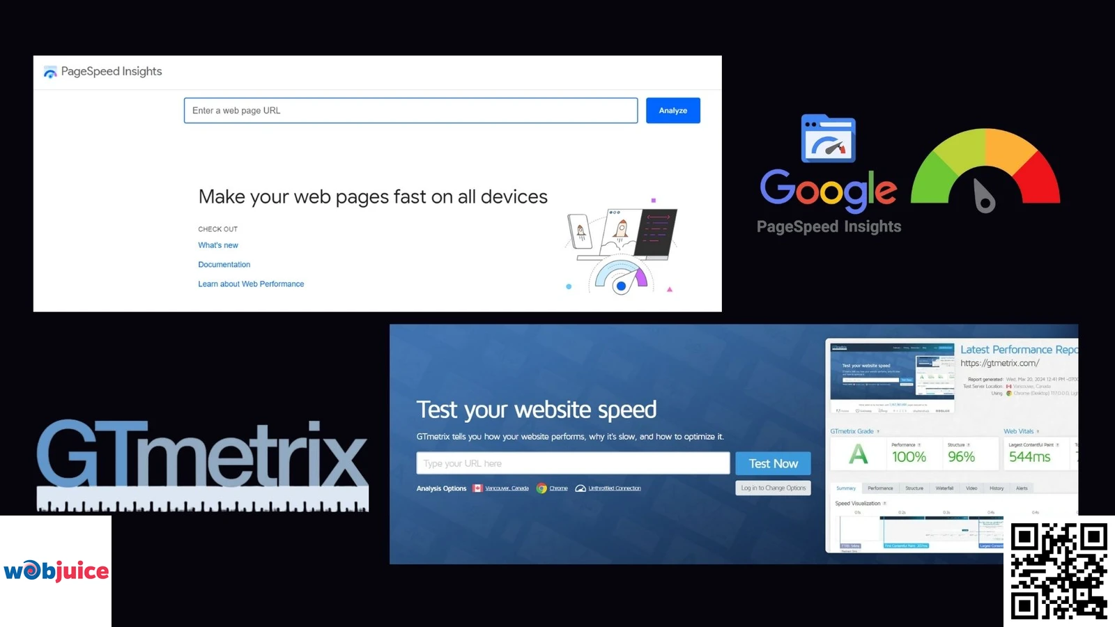 checking Page Load Speed using pagespeed insights and gtmetrix