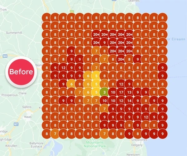 results on GBP in Dublin Ireland with local seo strategy