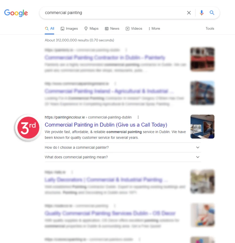 local seo results by webjuice