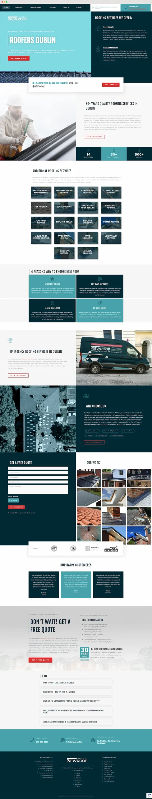 webdesign for roofing company