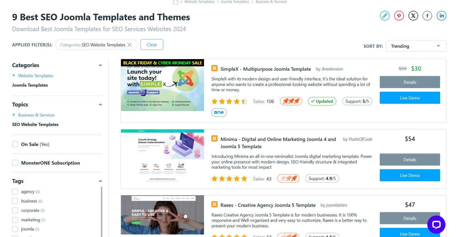 Joomla SEO Designs and Themes