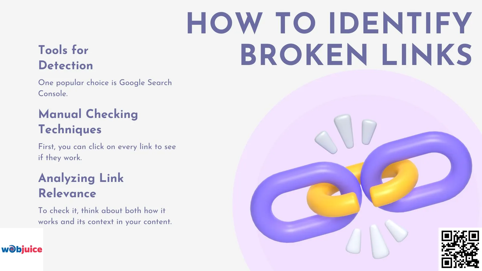 Identify broken links to improve site's authority