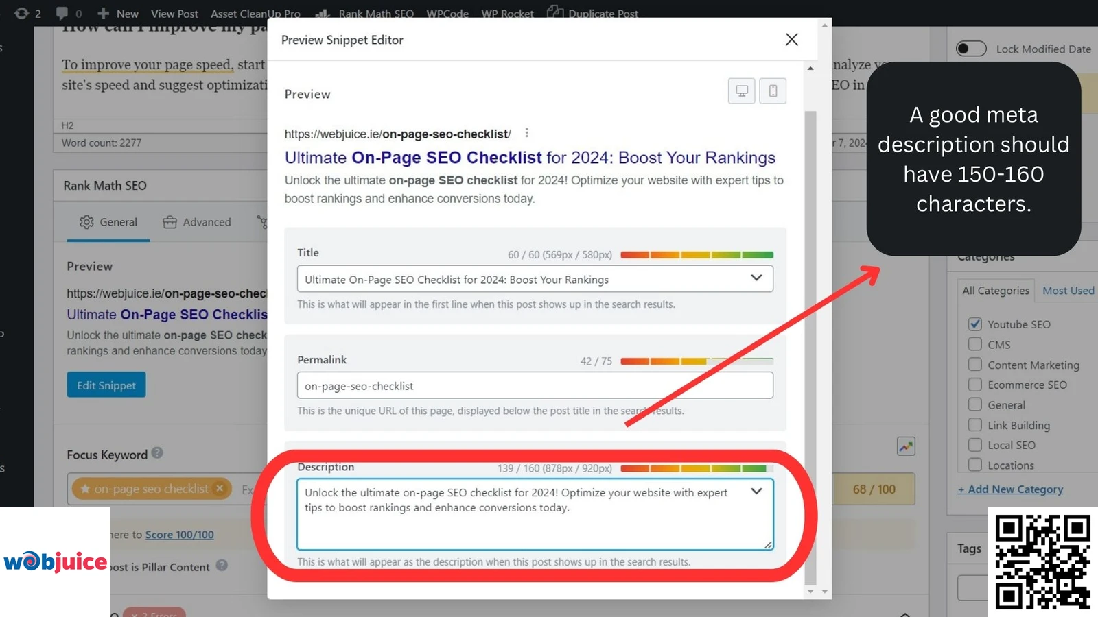 meta description for on-page seo